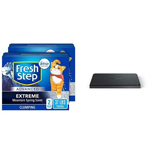Fresh Step Advanced Extreme Clumping Cat Litter with Odor Control - Mountain Spring Scent, 37 lb (Package May Vary) (Package May Vary) + Amazon Dash Smart Shelf (Medium - 12