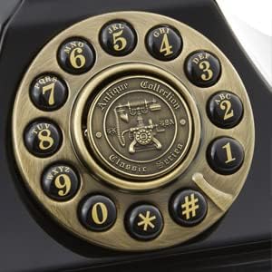 GPO Duke Nostalgic Vintage Push-Button Landline Phone with Cloth Cord, Authentic Bell Tone, Retro Dial Telephone for Home, Office, Hotels, Black and Bronze Finish