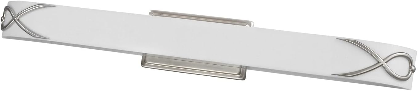 Lighting by AFX HZV139SNE5T Hudson 1-39 Watt T5 Vanity, Satin Nickel with White Linen Acrylic Diffuser