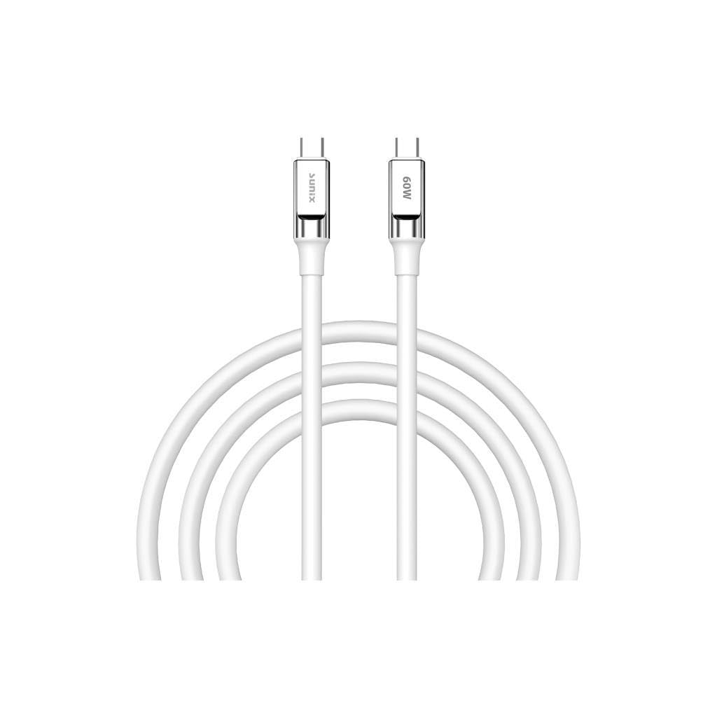 Sunix SC-66 60W USB-C Type-C Şarj ve Data Kablosu Beyaz