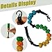 Toeloioh 2PCS Pace Counter Ranger Bead with Hook Fastener, Weaving Colorful Ranger Beads Pace Counter for Outdoor, Hiking, Camping, Long Distance，Swimming Golf Stroke Count Bracelet