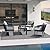 PURPLE LEAF 4 Pieces Patio Conversation Set Outdoor Wicker Furniture with Aluminum Table and Rattan Chairs Sofa Cushions Included for Porch Backyard Garden Balcony Gray