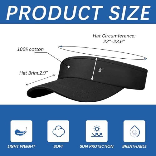 Image of Adjustable Sport Sun Visor Hats Bulk Solid Color Blank Golf Cap Anti Ultraviolet for Beach Tennis Baseball