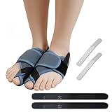 Alyxen 1 paire de correcteurs d'hallux valgus avec 2 écarteurs d'angle d'orteils - Protection des orteils - Bandage pour redresser les orteils de jour et de nuit - Attelle de correction d'hallux