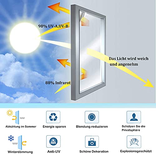 Spiegelfolie Linarun für Fenster – Selbstklebend und Sichtschutz