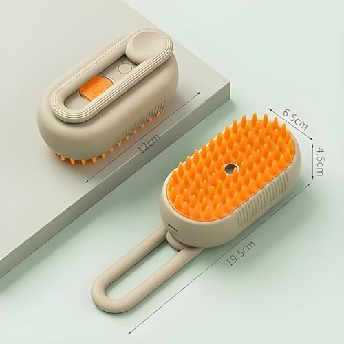 Escova Pet Elétrica Recarregável com Vapor para Remoção de Pelos para Cães e Gatos (Branco)