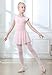DIPUG Ballet Leotards for Girls Toddler Dance Leotard Flutter Sleeve and Criss-Cross Back Pink Size 4-6