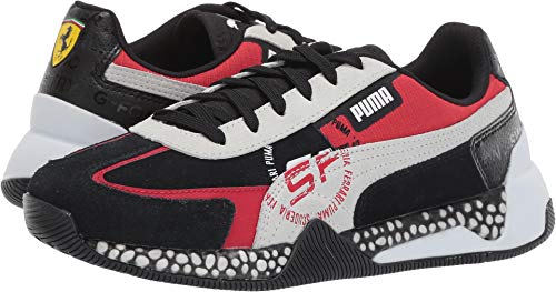 PUMA Puma Men's Scuderia Ferrari Speed Hybrid Sneaker, Black White-Rosso Corsa, 6 M US