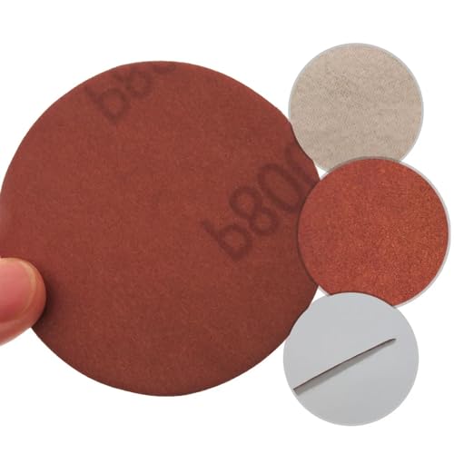 10x papel de lija de Color rojo-discos de lijado de 5 pulgadas y 125MM gancho bucle PSA/adhesivo 60-2000 granos for pulir y moler(Hook Loop,1500)