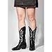 MUCCCUTE Women's Cowboy Western Cowgirl Boots Embroidered Stitching Point-Toe Boot Fashion Retro Block Heel Pull-On Mid-Calf Boots Size 7