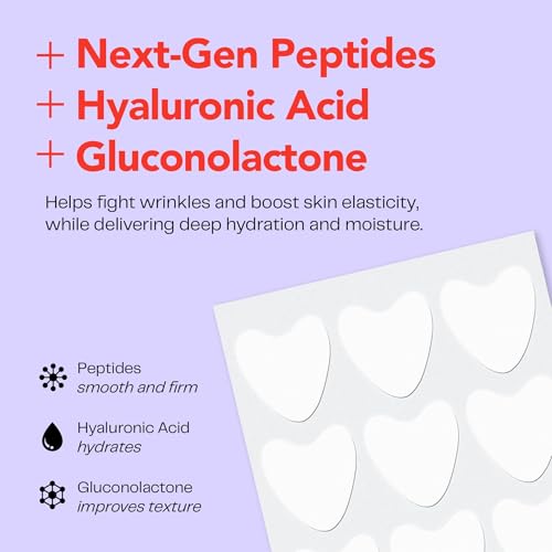 morrow beauty - peptide-infused smoothing wrinkle patches - overnight patches for smoothing fine lines and wrinkles anti aging stickers for crow39s feet elevens smile lines 66 count