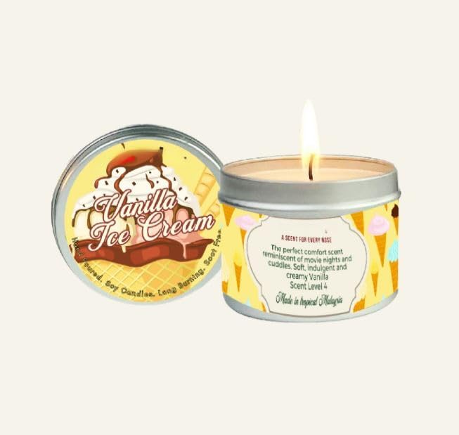 Vanilla Ice Cream Scented Candle x11, 3.88oz Travel Tin, 100% Soy Wax, Triple Scented, Up to 30 Hours Burning Time, Perfect for Bedtime and Meditation