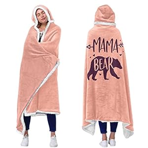 Vprintes Mama Pink Wearable Blanket Hoodie – Birthday Gifts for Mom from Daughter Son – Wife Birthday Gifts, Gifts for Wife from Husband