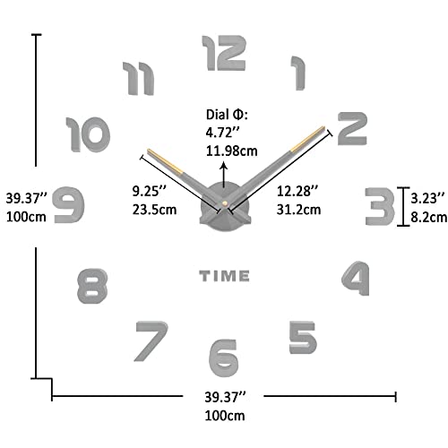 VANGOLD DIY Frameless Large Wall Clock Decoration 3D Modern Mute Big Wall Clocks for Living Room Home and Office - Image 3