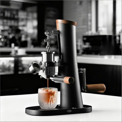 Cafetera manual con medidor de presión visual, máquina de preparación de manivela para el hogar, oficina y uso al aire libre