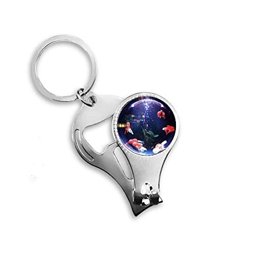Ocean Colorful Fish Science Nature Picture Nail Nipper Ring Key Chain Bottle Opener Clipper