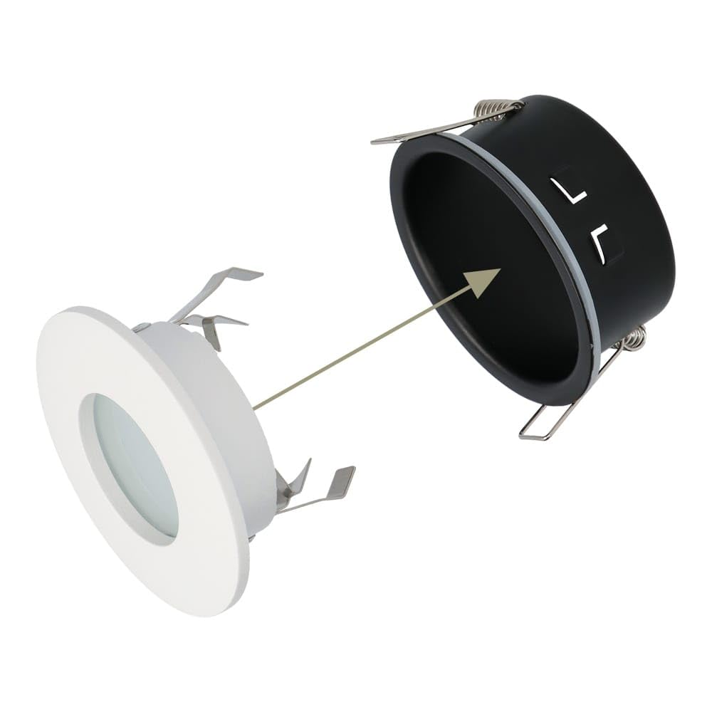HOFTRONIC - 3er LED Einbaustrahler IP44 Wasserdicht 230V 3x4W 3x345 Lumen Dimmbar Weiß 6500K Kaltweiß GU10 Bad Einbauleuchte Einbauspot Einbauleuchte für innenbereich und Außenbereich