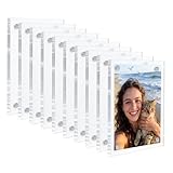 PAYFULLY 10 Paare Acryl Magnet Bilderrahmen für Instax Mini Fotos, 9x6cm Transparent Magnetische Bilderrahmen, Magnetrahmen für Fotos Postkarten