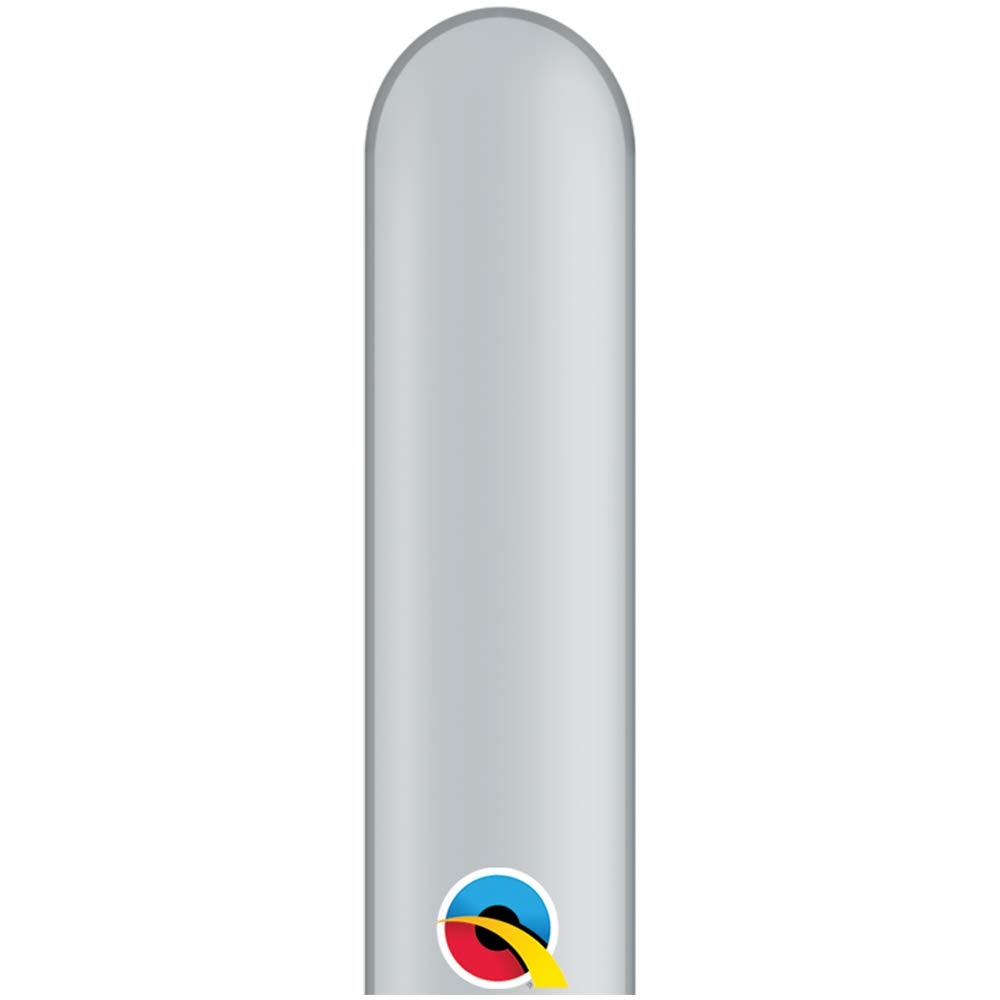 Qualatex 54694 Q-Pak Silver Latex Balloons, 260Q, Silver, Pack of 50