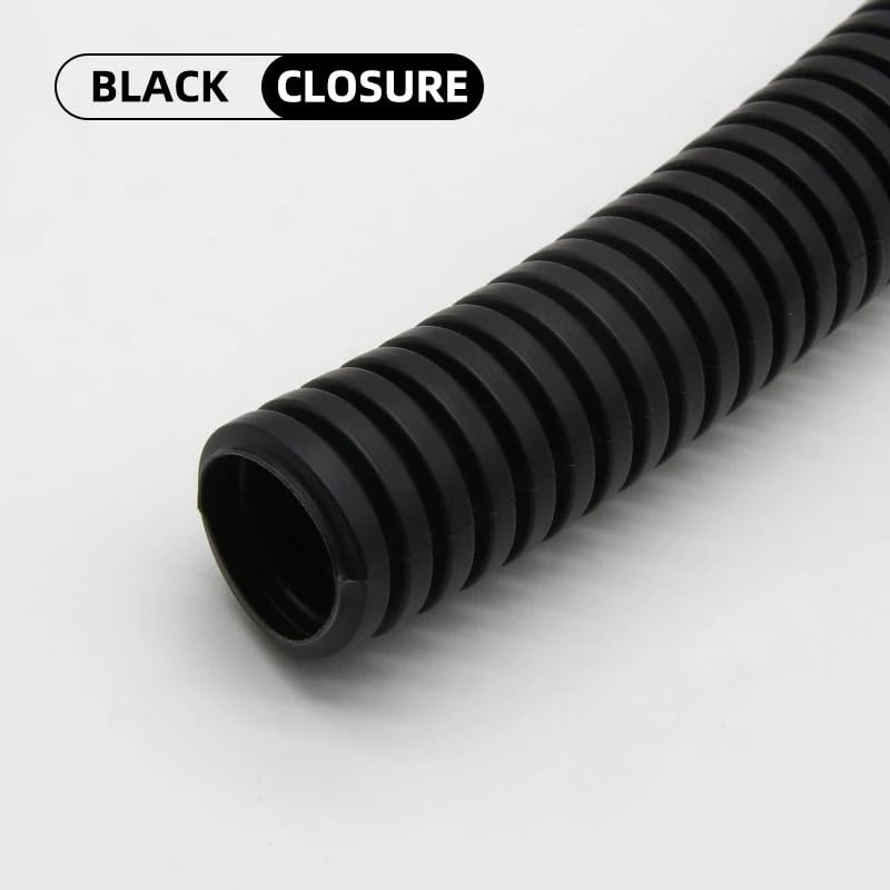 AD 7,5 mm ~ 34,5 mm Negro PP Tubo Corrugado Aislado Manguera de Alambre Tubo Corrugado de plástico Cable de Coche Funda Protectora Resistente al Calor(Close,AD 25 X ID 20MM_10 Meters)