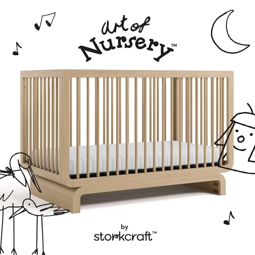 Storkcraft Santorini Deluxe 5-in-1 Convertible Crib with Bonus Toddler Guardrail (Driftwood) – GREENGUARD Gold Certified, Toddler Guardrail Included in Box, Fits Standard Crib Mattress - Image 8