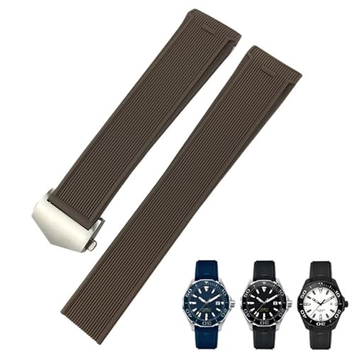 Bracelet montre silicone 20mm 22mm souple et ultra-résistant pour boîtier Tag Heuer Aquaracer
