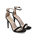 DREAM PAIRS Women's High Heels Flower Ankle Strap Stilettos Round Open Toe Dressy Sexy Sandals,Size 7.5,Black/Suede,KARRIE