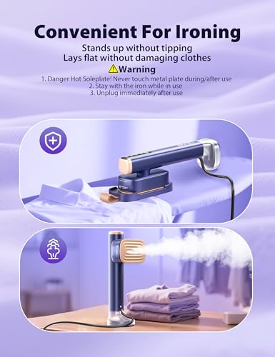 Sundu Steamer for Clothes,Portable 2-in-1 Travel Steamer and Iron,15s Fast Heat-up,100ml W - image 8