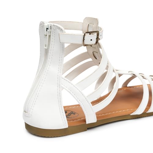 Image of Trary Women's Sandal, Comfortable Gladiator Sandals Ankle Strap Flats Sandalias Para Mujer Beach Sandals Wide Width Open Toe Cross Strappy Sandals for Women Dressy Summer