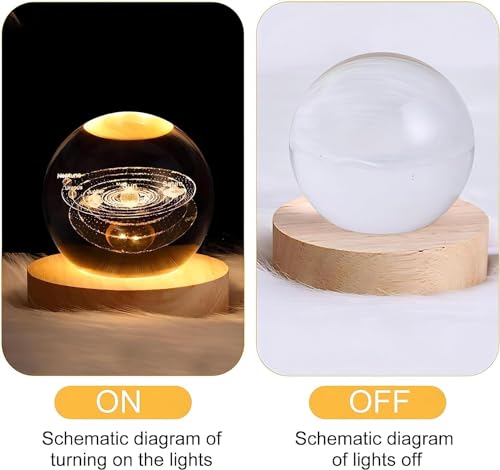 Image of 3D Galaxy Crystal Ball Night Light | Dimmable Engraved LED Glass Ball Table Lamp with USB and Wooden Base for Home Decor, Office, Birthday Gift & Kids Bedroom (Dolphin)