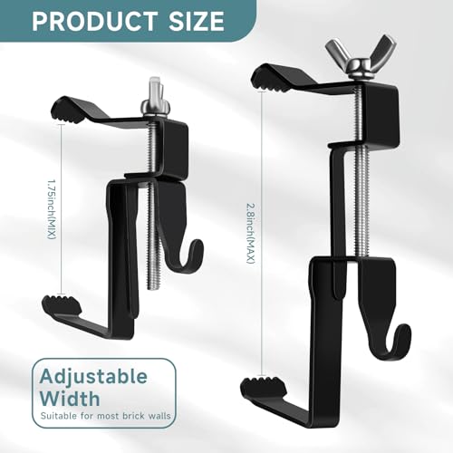 Image of Stainless Steel Brick Hooks, 6 Pack, 1-3 /4 inch to 2-3 /4 inch Heavy Duty, No Drill, Outdoor & Indoor Use
