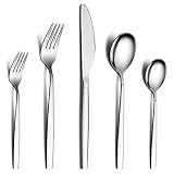 Diseño elegante: diseño clásico, apariencia simple y elegante, sin decoración adicional, los cubiertos son adecuados para cualquier estilo de comedor de cocina. Cena festiva, fiesta, boda, restaurante, hotel u otra ocasión formal.