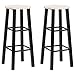 vidaXL 2X Barhocker Barstuhl Küchenhocker Tresenstuhl Thekenhocker Tresenhocker Thekenstuhl Bar Stuhl Hocker Barmöbel Schwarz MDF Stahlrahmen