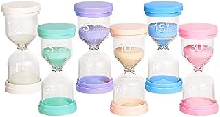 Toirxarn Sand Timer Set 1/ 3 / 5 / 10 / 15 / 30 Minutes 6 Colors, Hourglass Timer for Kids, Classroom, Kitchen, Games,Home Office Decoration, Creative Gifts