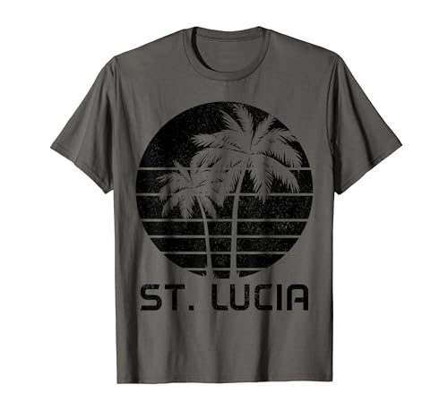 St. Lucia Vintage Palmen Strand Souvenir Pride T-Shirt
