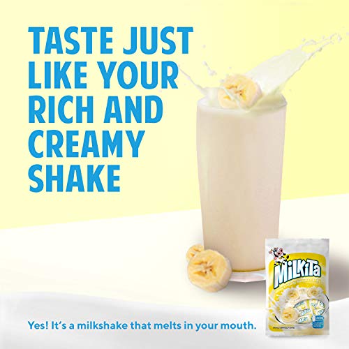Milkita Creamy Shake Candy Bag, Gluten Free Chewy Candies With Calcium & Real Milk, Zero Trans Fat, Low-Sugar, Banana Flavor, 30 Pcs #TOP1