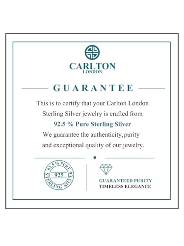 Image of Carlton London Womens 925 Sterling Silver Dangling Infinity & Solitaire with Rhodium Plated Double Chain Necklace