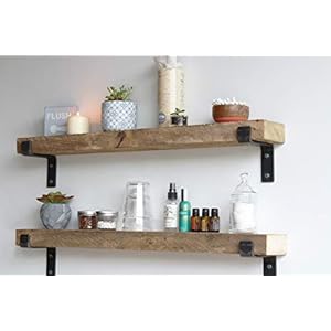 Urban legacy accent shelves reclaimed barn plank set of 2 with full brackets natural 40 x 45 x 2  urban country home decor