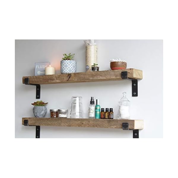 Urban legacy accent shelves reclaimed barn plank set of 2 with full brackets natural 40 x 45 x 2  urban country home decor