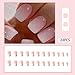 WAFOLOZE Nails Press ons,White Ombre Short Square Press on Nails Fake Nails Glossy Acrylic Artificial Nails Stick on Nails for Women 24Pcs