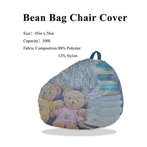 Bean Bag Chairs Cover (No Filler) ,Bean Bag Cover,Stuffed Animal Storage Bean Bag,Plush Toys Storage Bag,Bean Bag For Kids,Adults,Teens,[Small 32*28 In] Red Bean Bags #TOP3