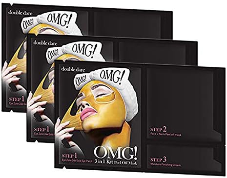 OMG! 3in1 Kit Peel off Face Mask - Anti-aging and Deep Cleansing with 24k Gold (3 Sheets)