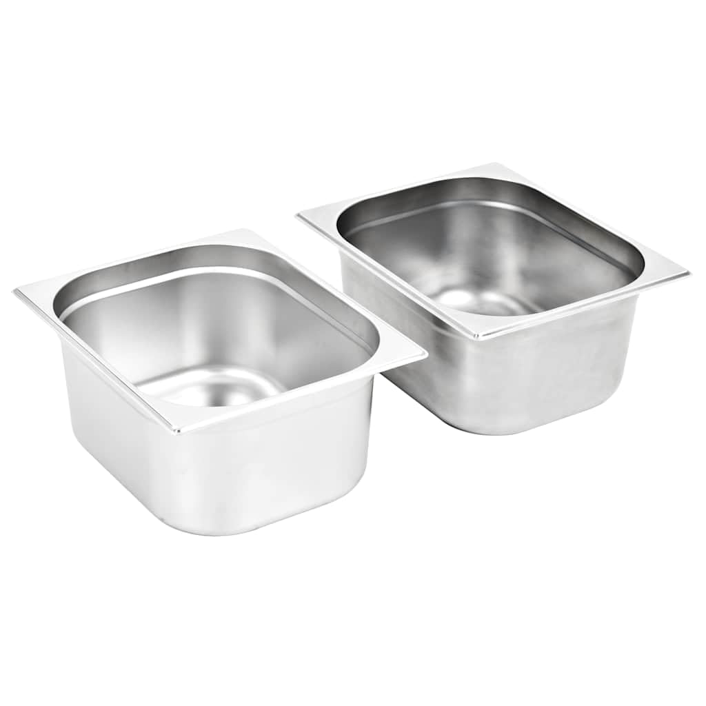 Gastronormbehälter 2 Stk. GN 1/2 150 mm Edelstahl Stapelbar