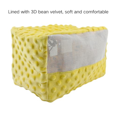 Image of Large Spring Summer Breathable Bird Nest House, Bird Bed for Cage, Parrot Nest Snuggle Shed Hut for Four Seasons, Easy to Install for Quaker Lovebirds (Medium,Yellow)