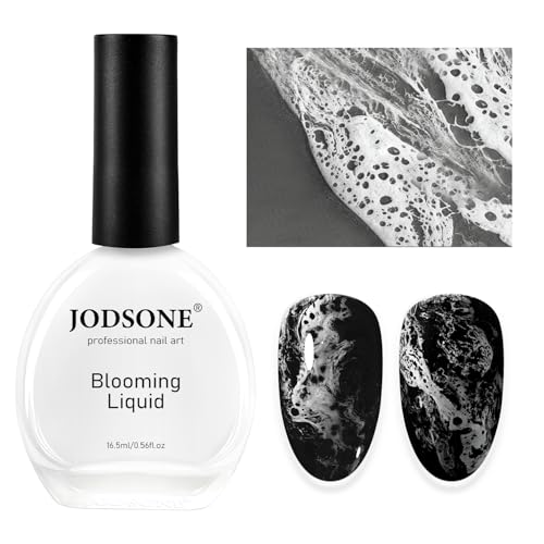 JODSONE Ocean Wave Blooming Gel Polish 16.5ml, Gel de Floración de Olas Blanco de Alta Fluidez, Efecto de Ondas Naturales para Arte de Uñas de Playa, Diseño DIY, Usar con Base Transparente