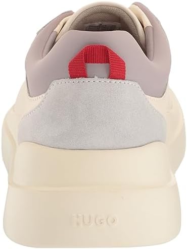 HUGO Mens Cupsole Leather Lace Up Sneaker, Cloud White, 8 US | Image 2
