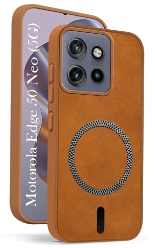 Image of Jkobi Leather Finish Back Cover Case for Motorola Moto Edge 50 Neo (MagSafe Compatible Wireless Charging | Soft Touch | Camera Bump Protection)