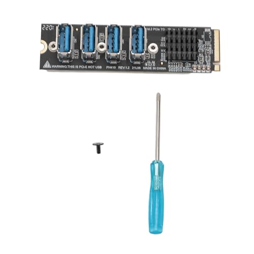 Tarjeta adaptadora PCI-E de 1 a 4 con ranura M.2 M Key PCIe controlador ASM1184E para ordenador