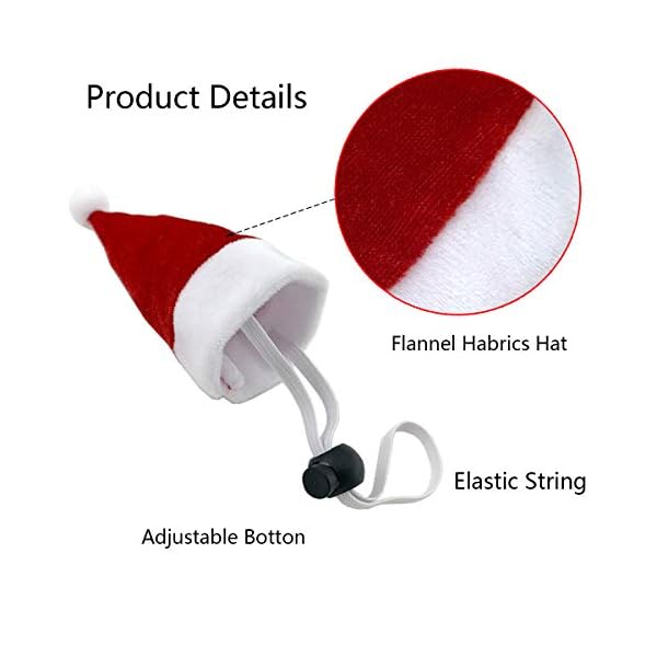 Vehomy 4pcs chicken hats for hens chicken christmas santa claus hat with adjustable chin strap for poultry hen rooster goose duck parrot - image 4