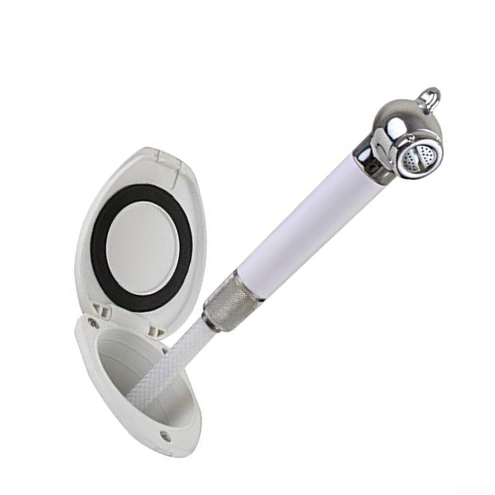 Yacht - Kit doccia con tubo da 4 m, in acciaio resistente al sale (set doccia con tubo da 4 m) | Materiali resistenti al sale, costruzione in acciaio inossidabile, tubo retrattile da 4 m, grado marino, uso di lunga durata